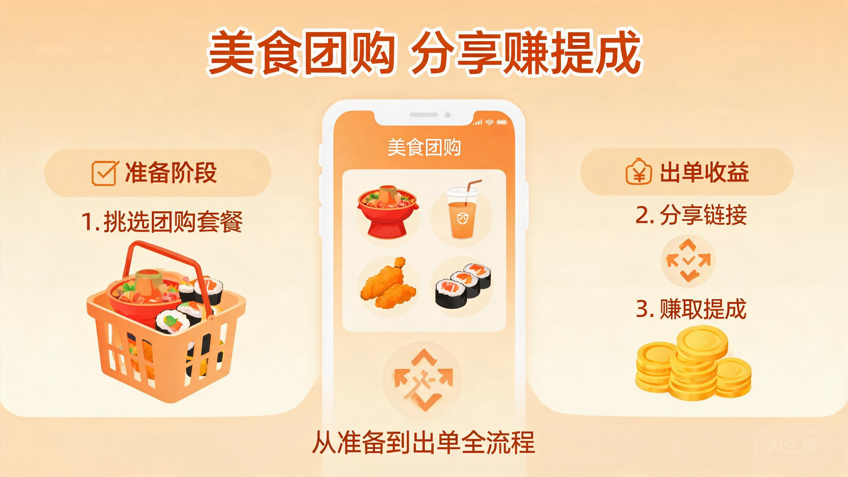 美食团购分享赚提成